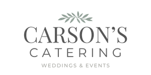 Garson's Catering logo with a leafy crest and the text 'Garson's Catering' and 'Weddings & Events'.